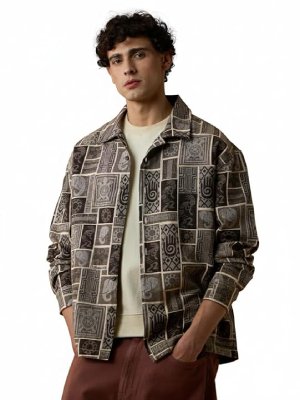 j16 Printed Cotton Lightweight Everyday Oversized Shackets