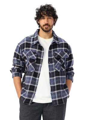 Collared Neck Button Front Cotton Oversized Shackets