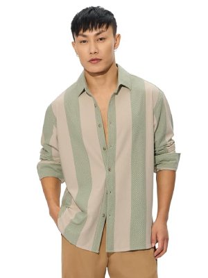 s8 Men and Boys Long Sleeves Collared Neck Button Front Regular Fit Cotton Blend Shirts